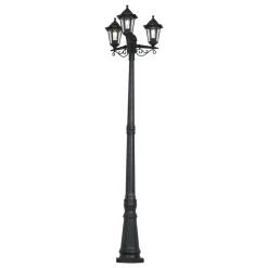 QAZQA Klassieke Buitenpaal Zwart 217cm Ip44 - New Haven Hammered