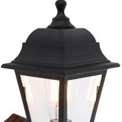 QAZQA Klassieke Buitenwandlamp Zwart Met Bewegingsmelder - Capital