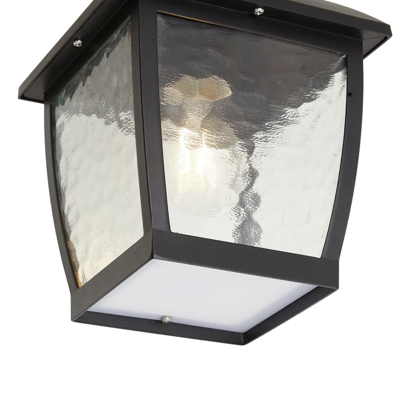 QAZQA Klassieke Plafondlamp Zwart Ip44 - Leuven