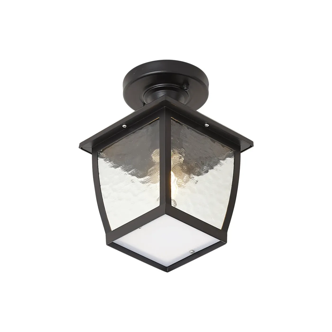 QAZQA Klassieke Plafondlamp Zwart Ip44 - Leuven