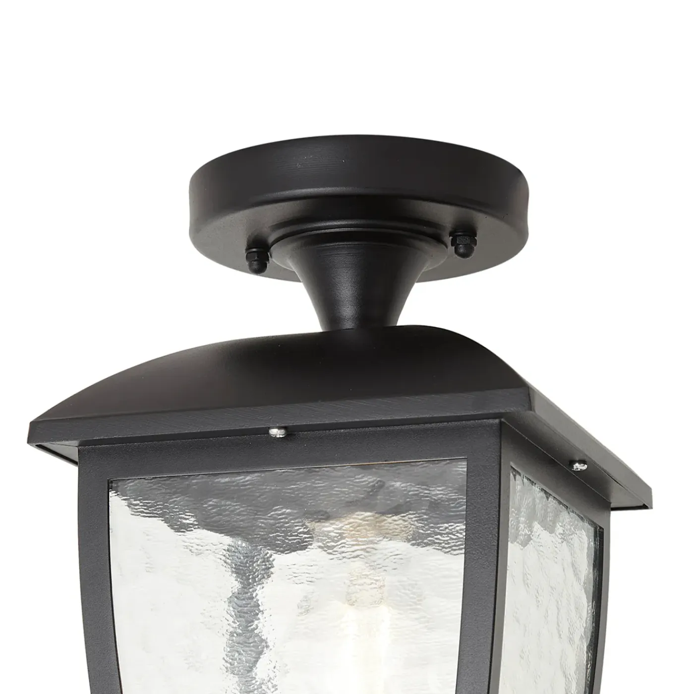 QAZQA Klassieke Plafondlamp Zwart Ip44 - Leuven