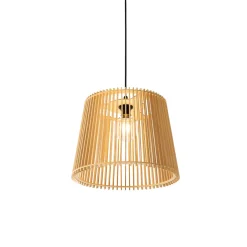 Qazqa Landelijke Buiten Hanglamp Hout Ip44 - Jayla