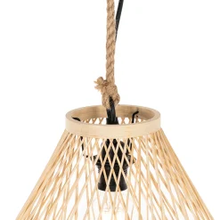 QAZQA Landelijke Buiten Hanglamp Rotan 40x55 Cm - Calamus
