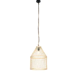 QAZQA Landelijke Buiten Hanglamp Rotan 40x55 Cm - Calamus