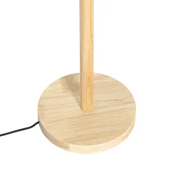 QAZQA Landelijke Vloerlamp Hout Met Linnen Kap Naturel 32 Cm - Mels