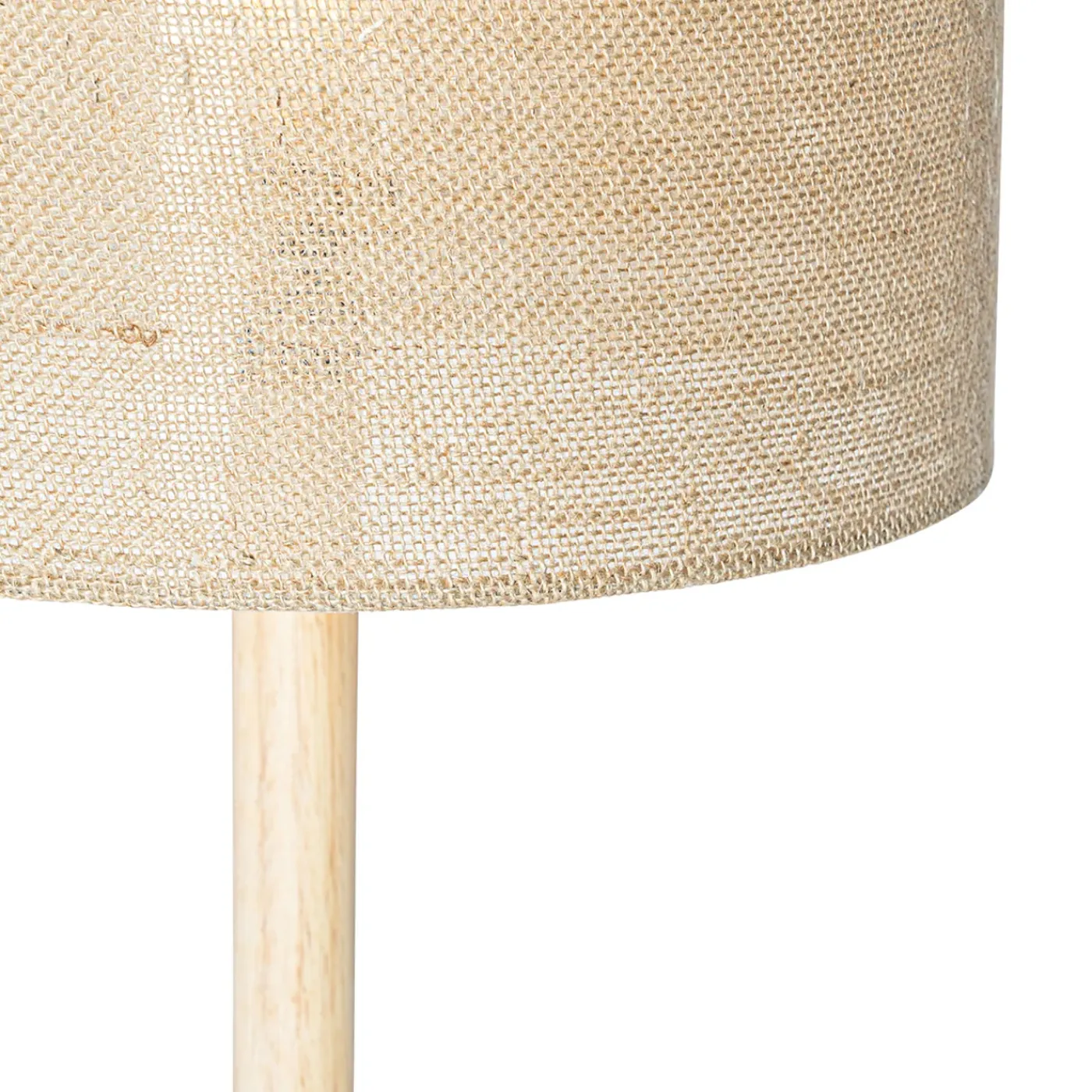 QAZQA Landelijke Vloerlamp Hout Met Linnen Kap Naturel 32 Cm - Mels