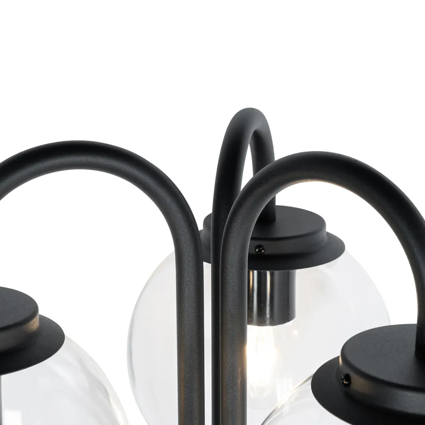 Qazqa Lantaarn Zwart Met Kunststof 200 Cm 3-lichts Ip44 - Sfera