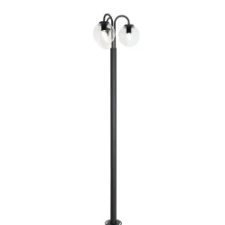 Qazqa Lantaarn Zwart Met Kunststof 200 Cm 3-lichts Ip44 - Sfera