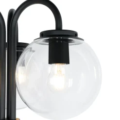 Qazqa Lantaarn Zwart Met Kunststof 200 Cm 3-lichts Ip44 - Sfera