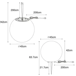 Qazqa Moderne Buitenlamp Grijs 45 Cm Ip65 - Nura
