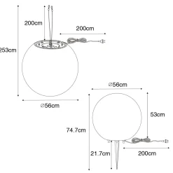 QAZQA Moderne Buitenlamp Grijs 56 Cm Ip65 - Nura