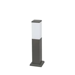 QAZQA Moderne Buitenlamp Paal Donkergrijs Met Opaal 45 Cm Ip44 - Malios
