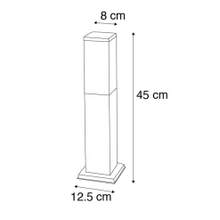 QAZQA Moderne Buitenlamp Paal Donkergrijs Met Opaal 45 Cm Ip44 - Malios