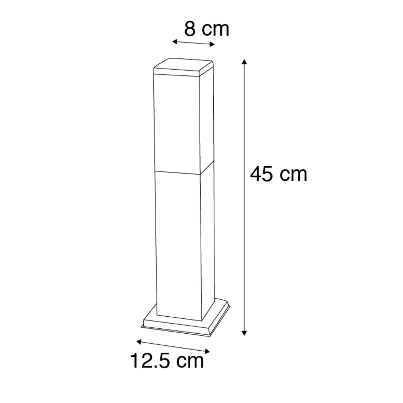 QAZQA Moderne Buitenlamp Paal Donkergrijs Met Opaal 45 Cm Ip44 - Malios
