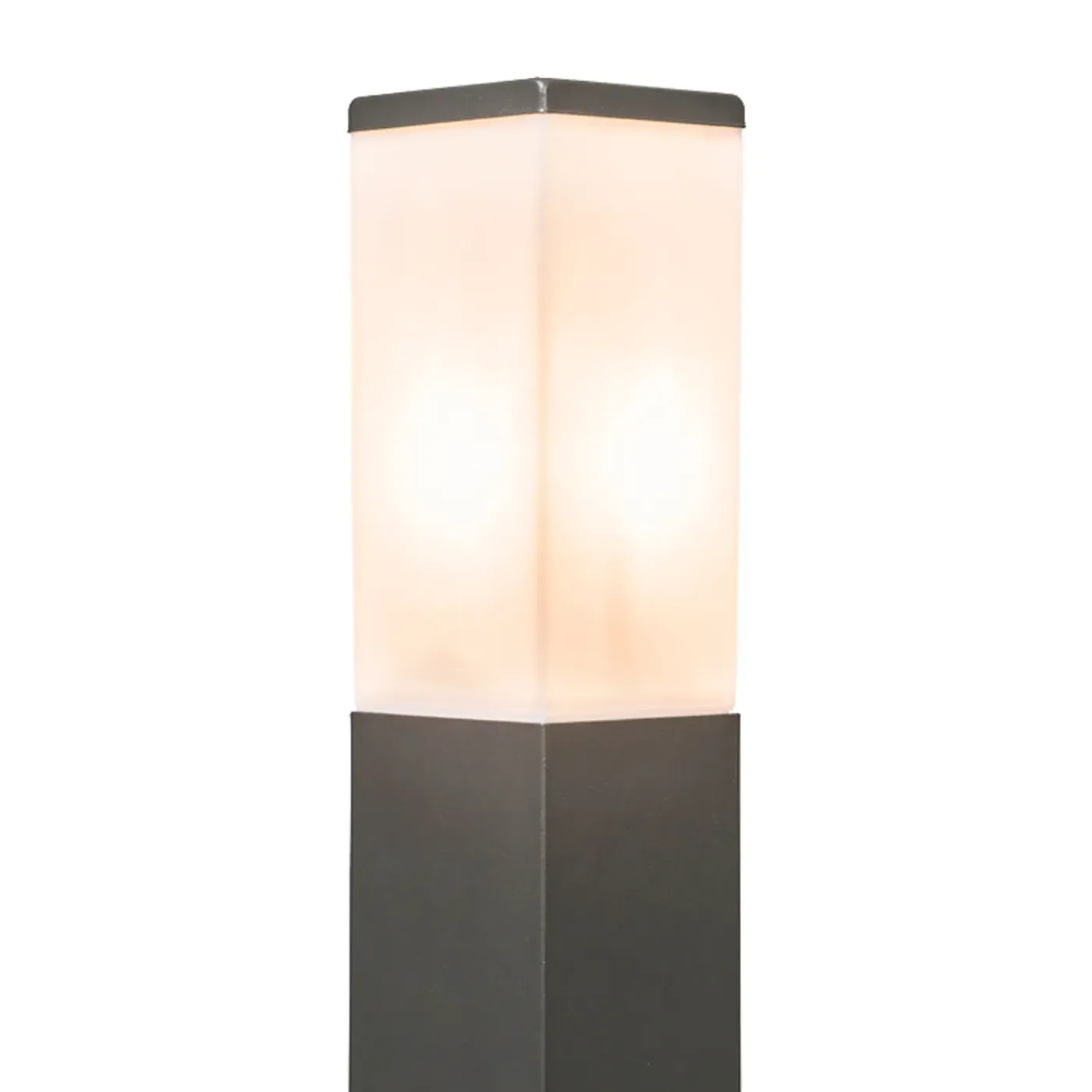 QAZQA Moderne Buitenlamp Paal Donkergrijs Met Opaal 45 Cm Ip44 - Malios