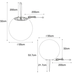 QAZQA Moderne Buitenlamp Wit 35 Cm Ip44 - Nura