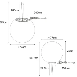 QAZQA Moderne Buitenlamp Wit 77 Cm Ip65 - Nura