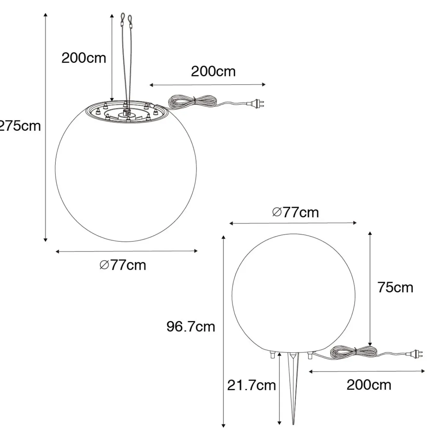 QAZQA Moderne Buitenlamp Wit 77 Cm Ip65 - Nura