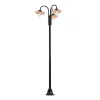 QAZQA Moderne Buitenlamp Zwart Met Koper 235cm 3-lichts Ip44 - Kansas
