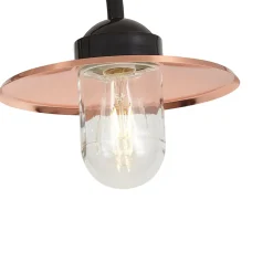 QAZQA Moderne Buitenlamp Zwart Met Koper 235cm 3-lichts Ip44 - Kansas
