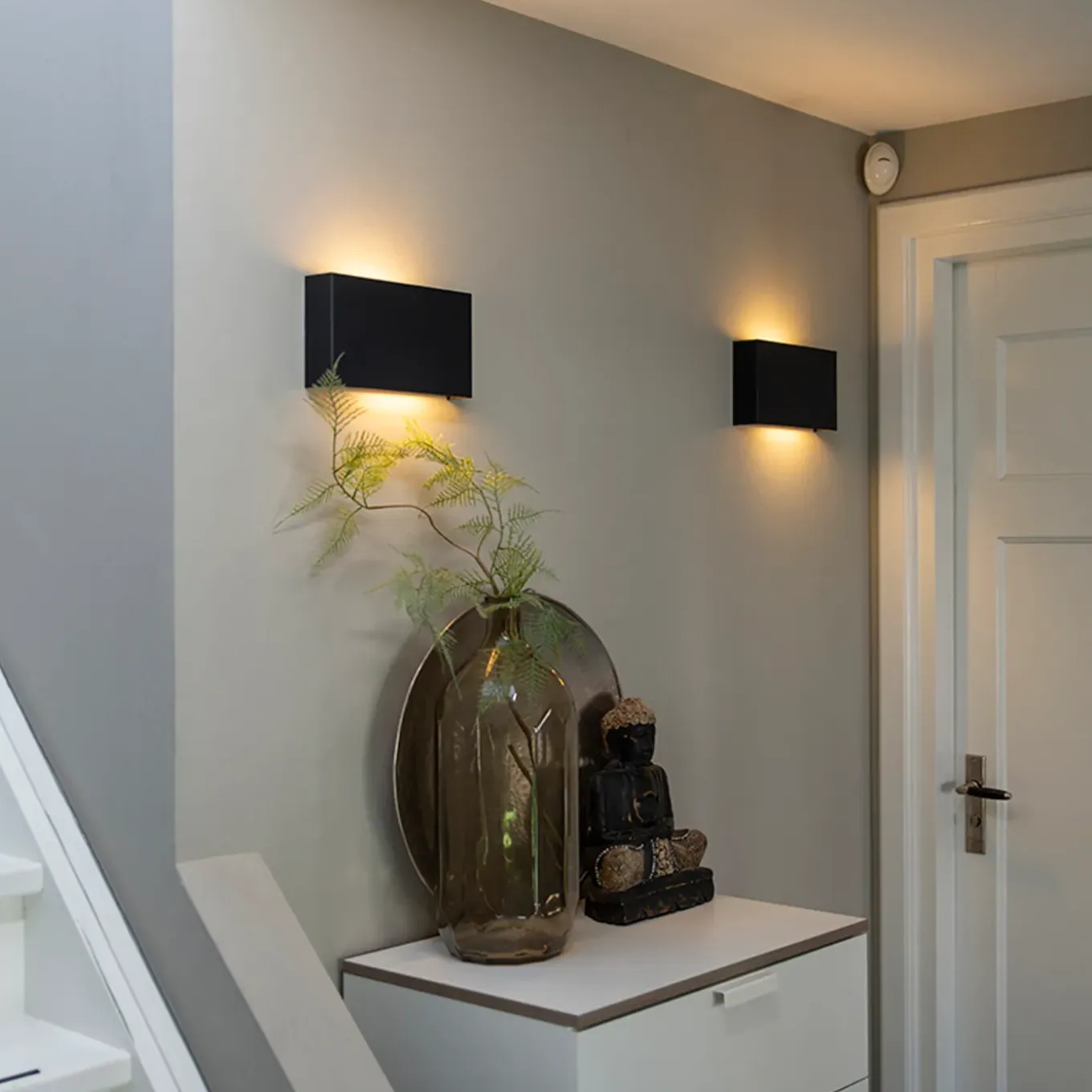 Qazqa Moderne Wandlamp Zwart 2-lichts - Otan