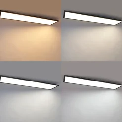 Qazqa Modern Led Paneel Zwart 120 Cm Incl. Led Dim To Warm - Liv