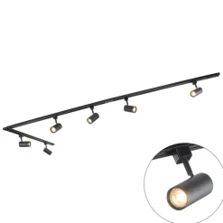 QAZQA Modern Railsysteem Met 6 Spots Zwart 1-fase 286cm - Iconic Jeana