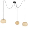 Qazqa Oosterse Buiten Hanglamp Bamboe 3-lichts Ip44 - Rafael