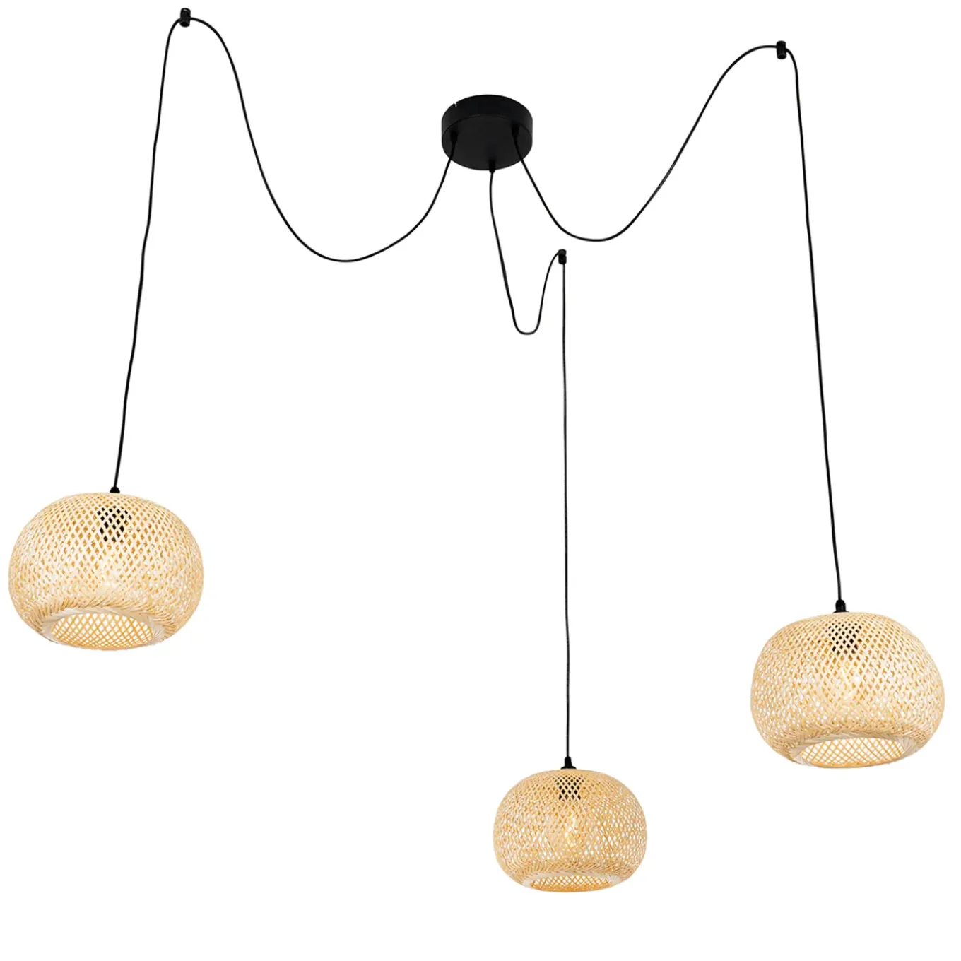 Qazqa Oosterse Buiten Hanglamp Bamboe 3-lichts Ip44 - Rafael