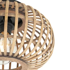 QAZQA Oosterse Plafondlamp Zwart Met Bamboe - Amira