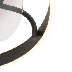 Qazqa Plafondventilator Zwart 50cm Incl. Led Dimbaar Met Afstandsbediening - Maddy