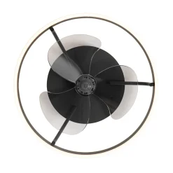 Qazqa Plafondventilator Zwart 50cm Incl. Led Dimbaar Met Afstandsbediening - Maddy