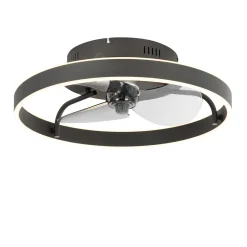 Qazqa Plafondventilator Zwart 50cm Incl. Led Dimbaar Met Afstandsbediening - Maddy