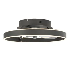 Qazqa Plafondventilator Zwart 50cm Incl. Led Dimbaar Met Afstandsbediening - Maddy