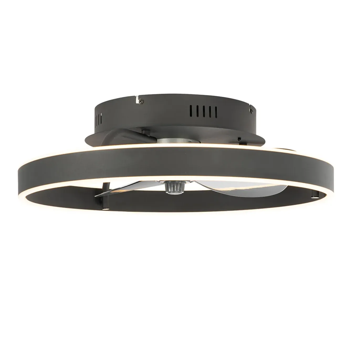 Qazqa Plafondventilator Zwart 50cm Incl. Led Dimbaar Met Afstandsbediening - Maddy
