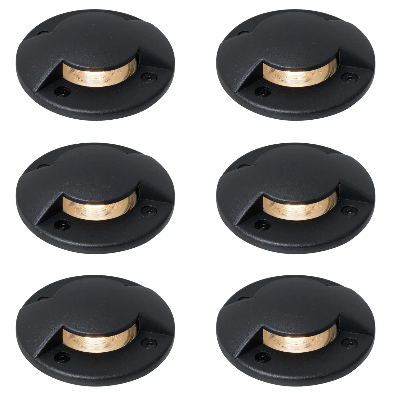 Qazqa Set Van 6 Moderne Grondspots Zwart Gu10 50mm 2-lichts Effect Ip65 - Cellar