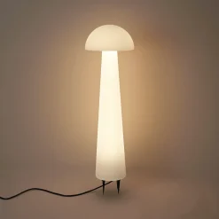Qazqa Staande Buitenlamp Wit 80 Cm Incl. Led Ip44 - Fungi