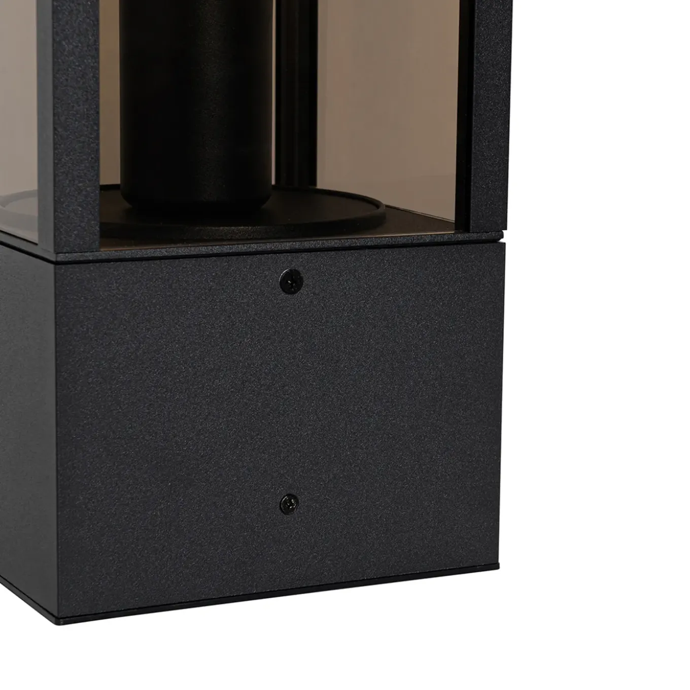Qazqa Staande Buitenlamp Zwart Met Smoke 40 Cm Ip44 - Charlois