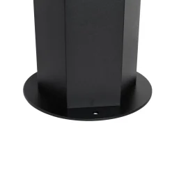 Qazqa Staande Buitenlamp Zwart Met Smoke Kap Zeshoek 30 Cm - Denmark