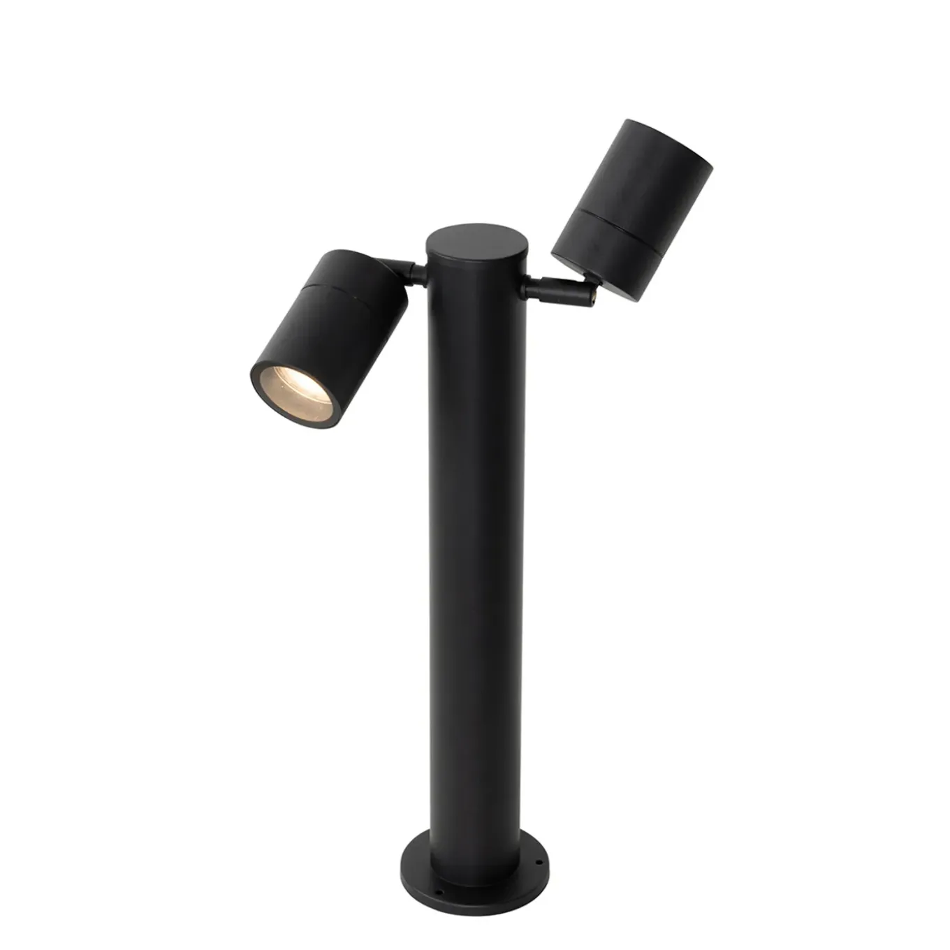 Qazqa Staande Buitenlamp Zwart 45 Cm Ip44 Verstelbaar 2-lichts - Duo