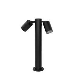 Qazqa Staande Buitenlamp Zwart 45 Cm Ip44 Verstelbaar 2-lichts - Duo