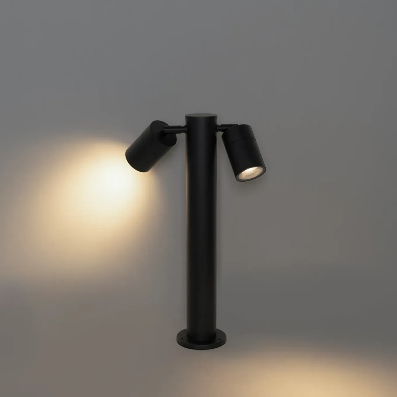 Qazqa Staande Buitenlamp Zwart 45 Cm Ip44 Verstelbaar 2-lichts - Duo