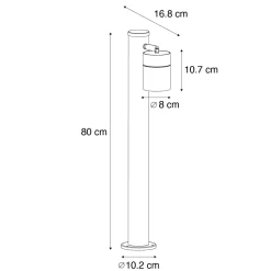QAZQA Staande Buitenlamp Zwart 80 Cm Ar70 Verstelbaar Ip44 - Solo