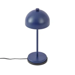 QAZQA Tafellamp Blauw Incl. Led Ip54 Oplaadbaar Met Laadstation - Squirrel