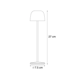Qazqa Tafellamp Roestbruin Incl. Led Oplaadbaar Met Laadstation Ip65 - Raika