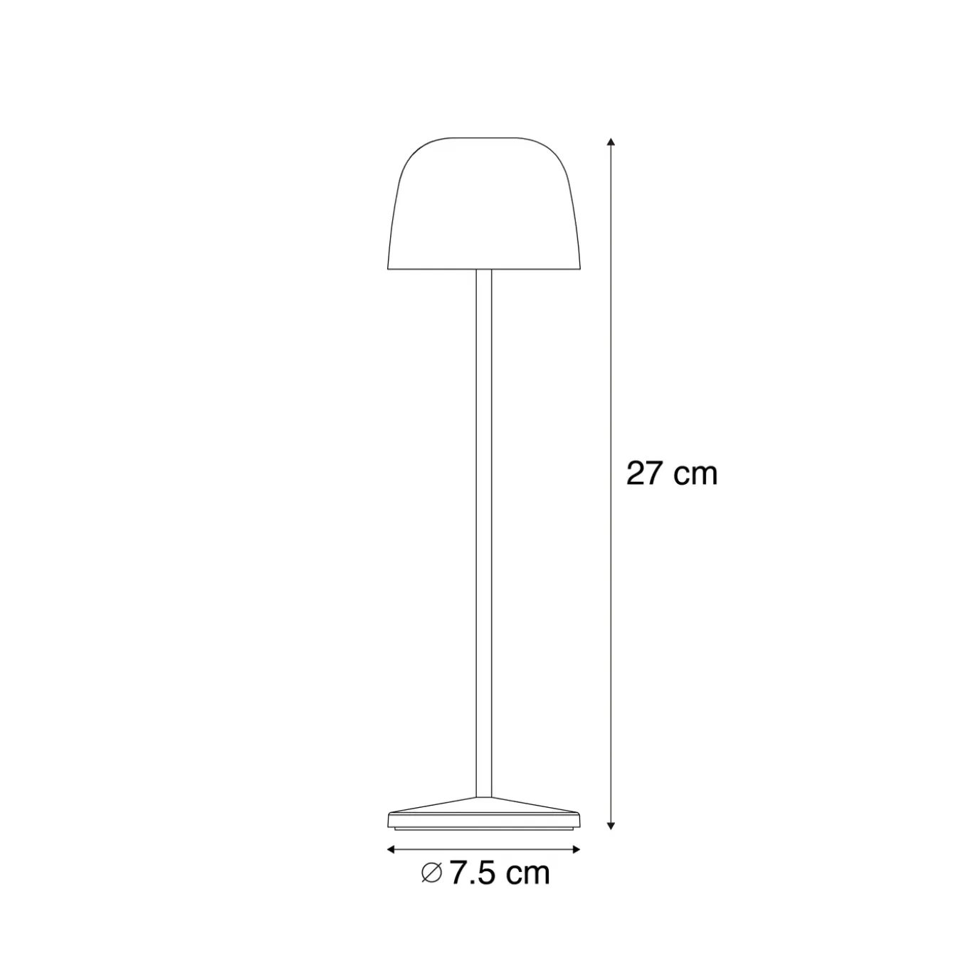 Qazqa Tafellamp Roestbruin Incl. Led Oplaadbaar Met Laadstation Ip65 - Raika