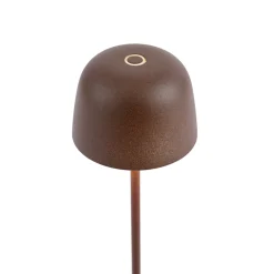 Qazqa Tafellamp Roestbruin Incl. Led Oplaadbaar Met Laadstation Ip65 - Raika