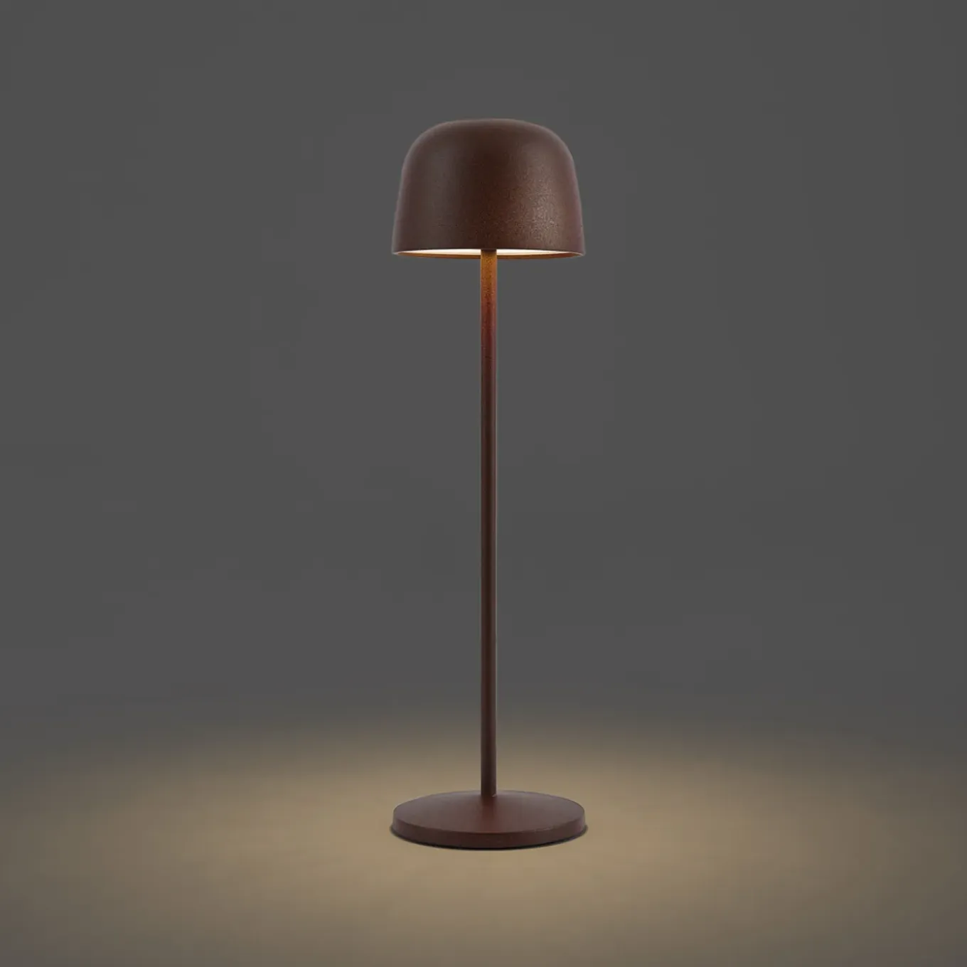 Qazqa Tafellamp Roestbruin Incl. Led Oplaadbaar Met Laadstation Ip65 - Raika