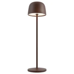 Qazqa Tafellamp Roestbruin Incl. Led Oplaadbaar Met Laadstation Ip65 - Raika