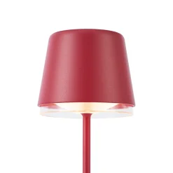 Qazqa Tafellamp Rood Incl. Led Ip65 Oplaadbaar Met Laadstation - Treble